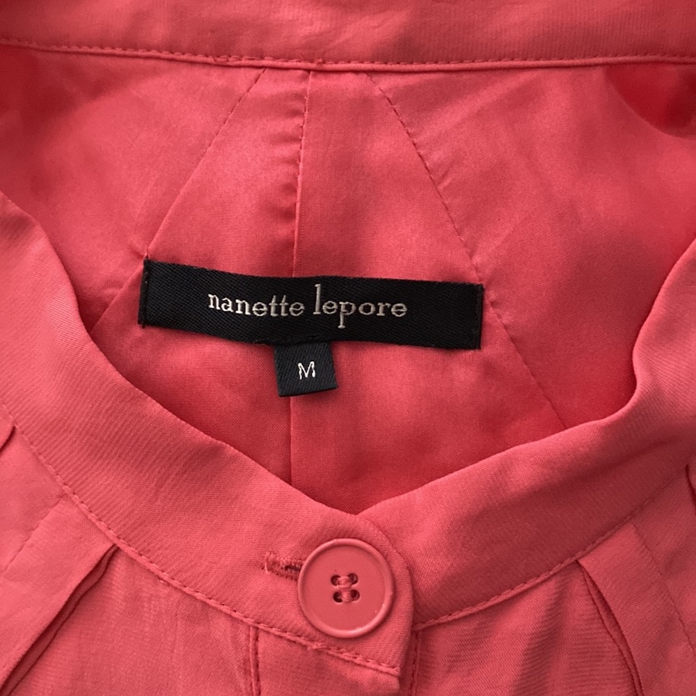 Nanette Lepore Silk Dress Button Front Coral Medium - Picture 11 of 15